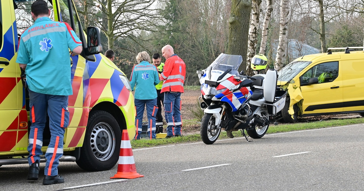 Busje knalt tegen boom in Rijsbergen, politie doet onderzoek