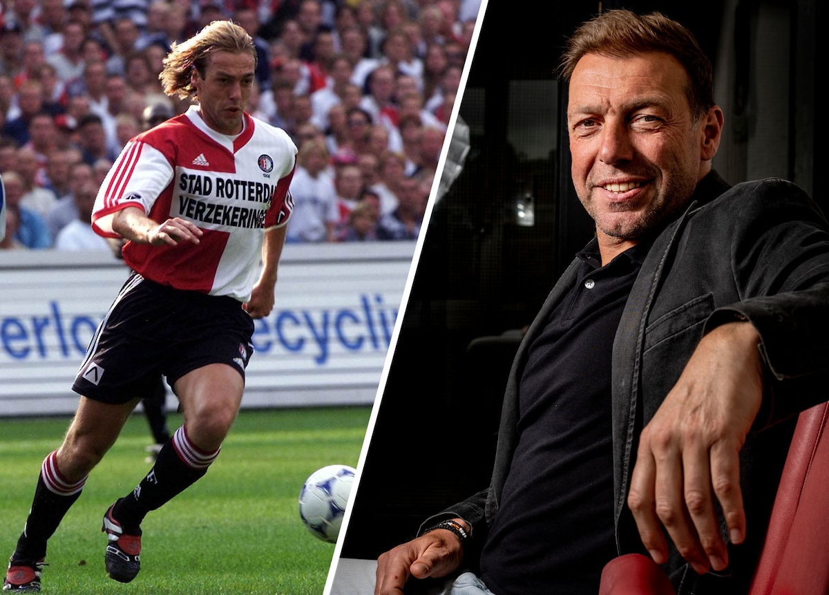Paul Bosvelt als Feyenoorder in 1999 en nu.