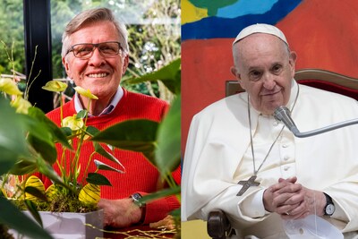 Bloemsierkunstenaar Piet (79) ontmoette paus Franciscus dag voor overlijden: ‘Hij sloeg zijn ogen op’