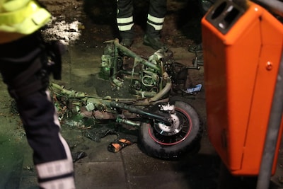 Scooter vermoedelijk in brand gestoken in Roosendaal, alleen frame blijft over