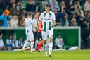 Dies Janse juicht na de 2-0 van FC Groningen in het duel met Telstar.