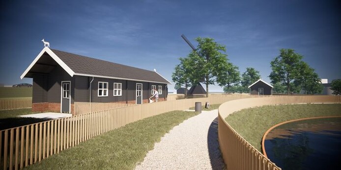 De eerste schets van de kinderboerderij.