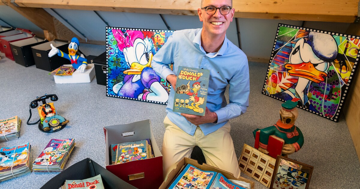 Rini scoort megacollectie Donald Ducks, voor het vervoer waren maar liefst twee bestelwagens én een 