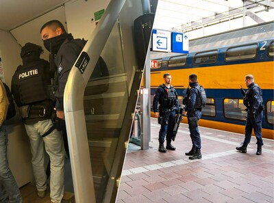 Arrestatieteam doorzoekt trein, reizigers in angst: ‘Zit hier een man met een wapen?’