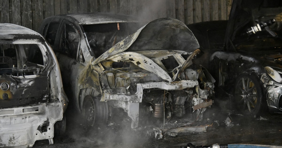 Grote ravage in Bavel: meerdere auto’s branden volledig uit