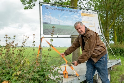 Protest tegen windmolens Waspik springt in het oog: ‘Enorme joekels zijn 70 meter hoger dan de Eurom