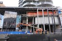 Werkzaamheden aan het Forumgebouw in Rotterdam.