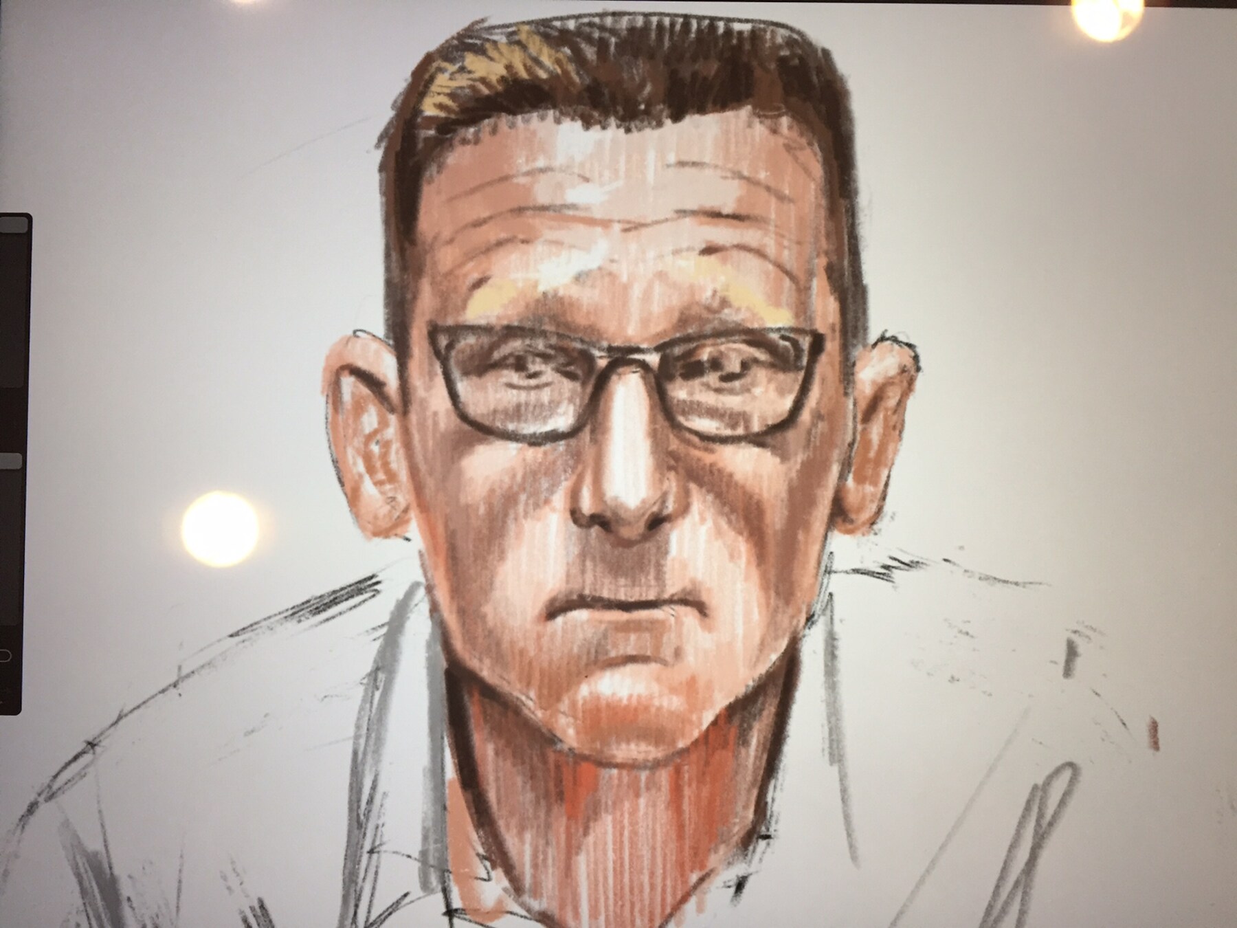 De tekening van Mario D. is bijna klaar.