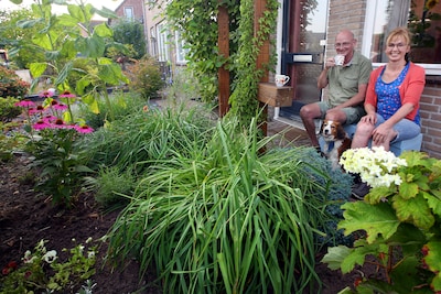 Klein maar fijn: Anne-Marie en Jan genieten van de kleurrijke bloemenpracht in hun tuin