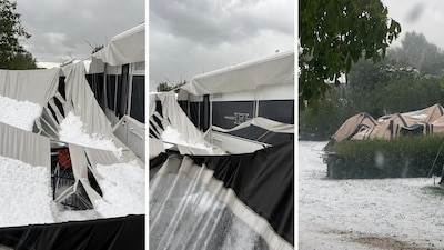 Enorme hagelbui richt ravage aan op camping in Raamsdonk