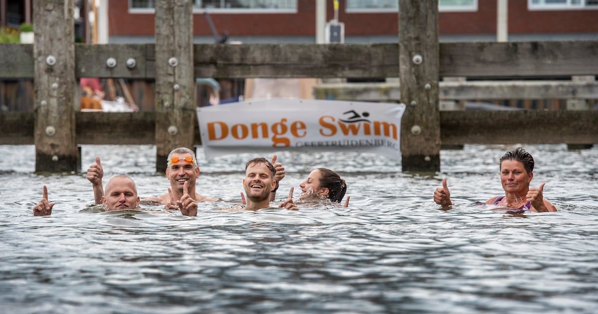 Zwemmen door de Donge voor het goede doel: ‘Misschien is het goed om ...