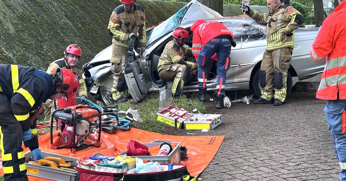Vrouw raakt bekneld in auto na harde botsing tegen boom in Rijsbergen
