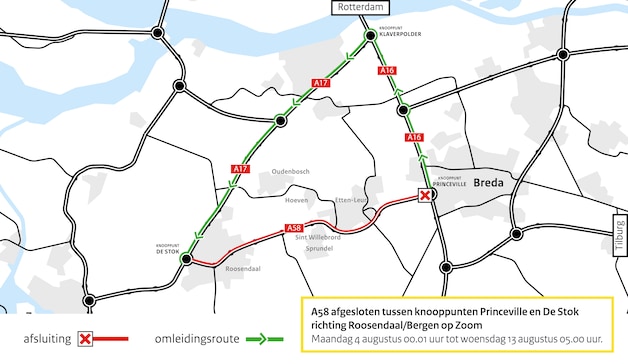 Werk aan A58 duurt nog tot half augustus: 55.000 ton asfalt tussen ...