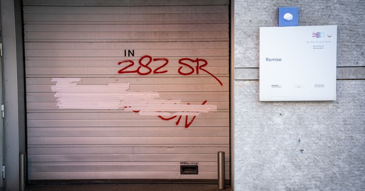Gerechtsgebouw Rotterdam, UWV en reclassering beklad met leuzen: ‘282sr’ en ‘pedofielen’