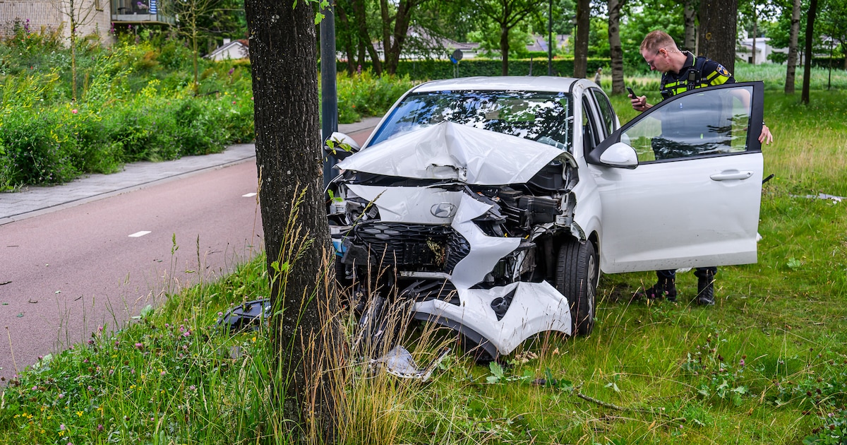 Auto raakt van weg en knalt tegen boom in Breda: bestuurder na blaastest meegenomen door politie