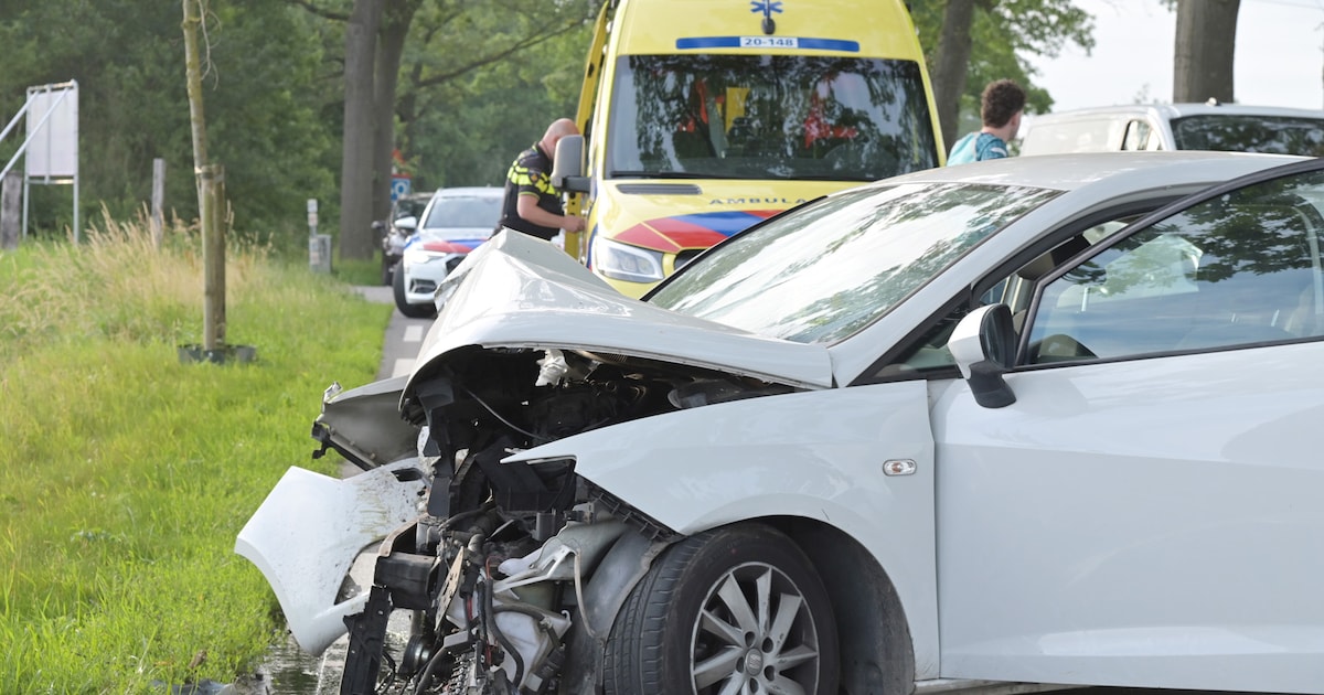 Auto botst tegen boom bij Etten-Leur, bestuurder naar ziekenhuis