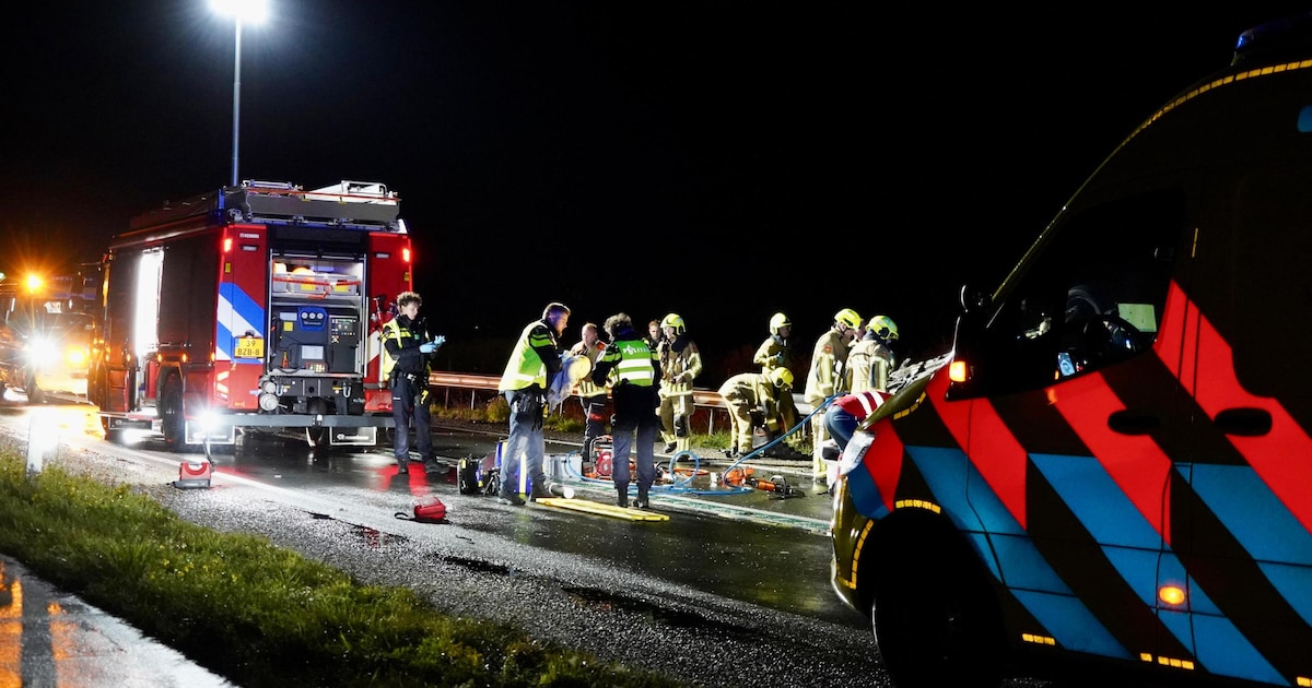 Jongen (17) uit Oisterwijk overleden bij botsing tussen drie auto’s op dijk tussen Lelystad en Enkhu